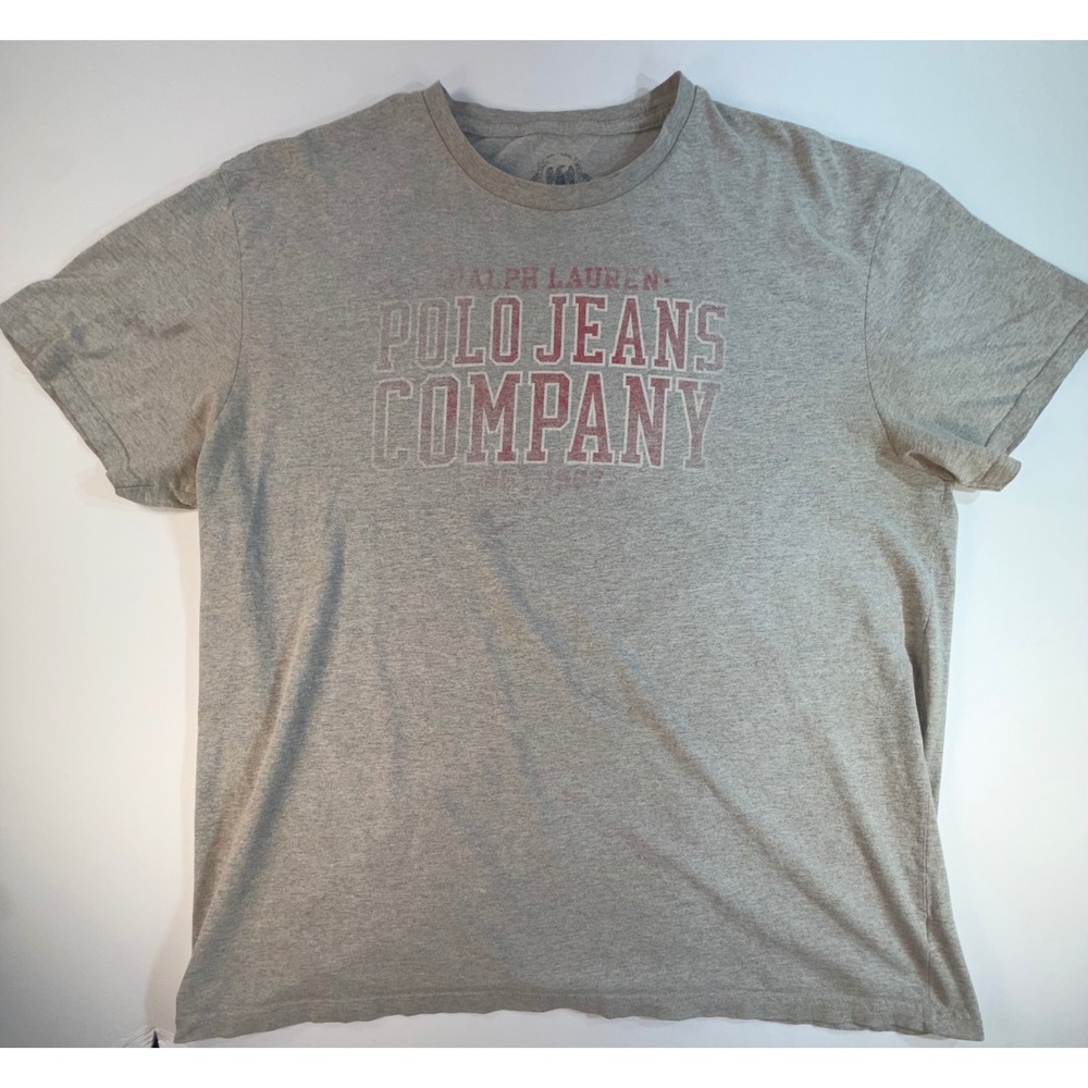 Ralph Lauren Polo Jeans Company Graphic T-Shirt Gray XL Vintage Style Tee